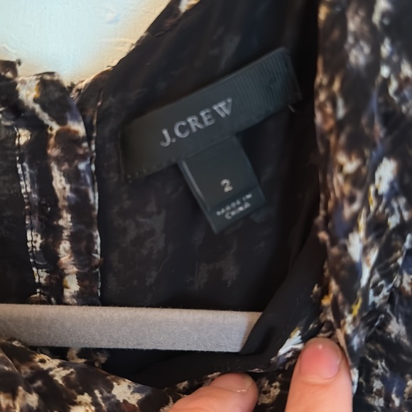 J. Crew Textured Swiss Dot Print Mock Cowl Silk Blend Top Size 2 - Picture 4 of 8